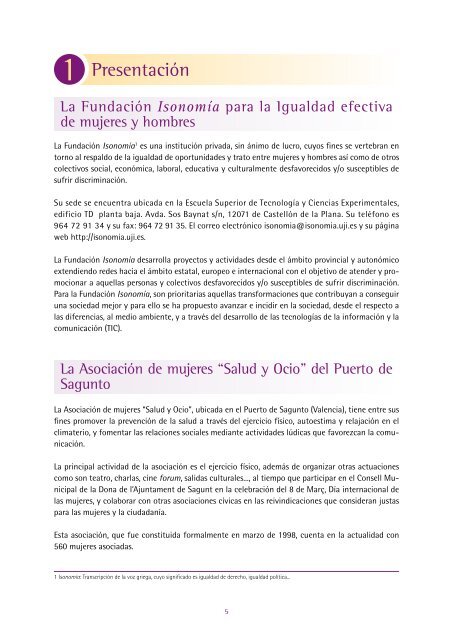 AsociaciÃ³n de Mujeres "Salud y - FundaciÃ³n Isonomia