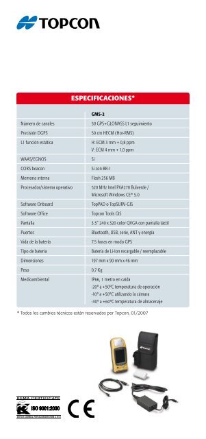 RECEPTOR DE GIS Y MAPPING - Topcon Positioning