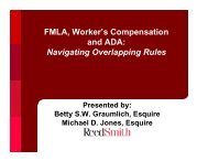 FMLA, Worker's Compensation and ADA: Navigating ... - Reed Smith