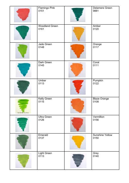 Jade Colour Chart