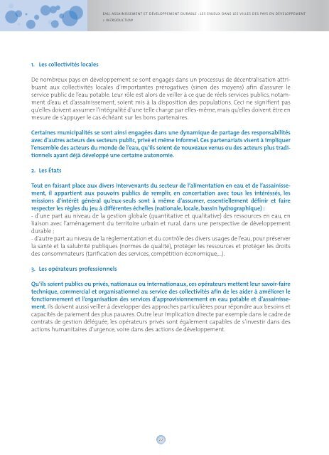 Eau, assainissement et dÃ©veloppement durable â€“ Les ... - pseau