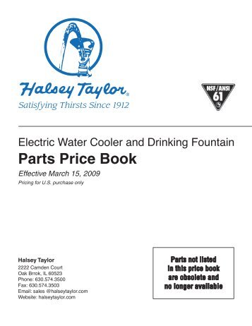 Parts Price Book Effective March 15, 2009 - Halsey Taylor