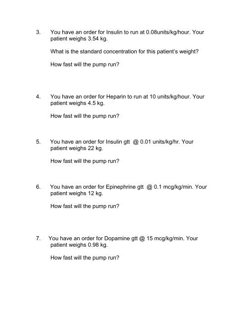 Medication Calculation Practice Problems