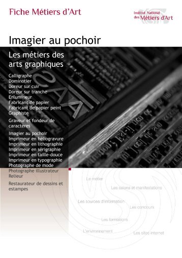 Imagier au pochoir - Institut National des MÃ©tiers d'Art