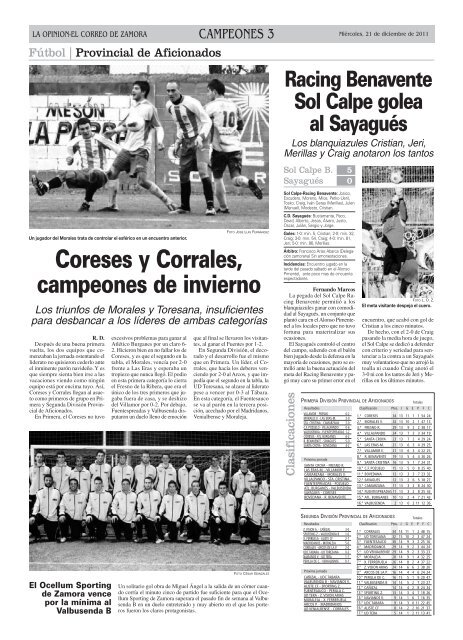 Lluvia de goles en el derbi - La OpiniÃ³n de Zamora