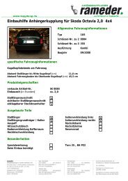 Einbauhilfe Anhängerkupplung für Skoda Fabia Kombi