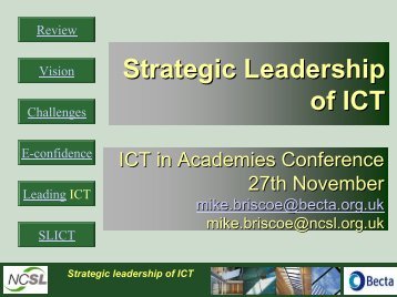 Strategic Leadership of ICT - Wigan Schools Online