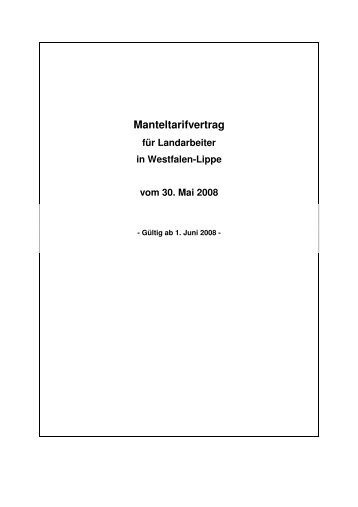 Manteltarifvertrag - Arbeitgeberverband der WestfÃƒÂ¤lisch-Lippischen ...