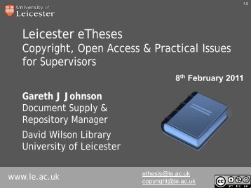 Copyright LRA and PHD Thesis - Supervisors - University of Leicester