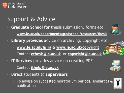 Copyright LRA and PHD Thesis - Supervisors - University of Leicester