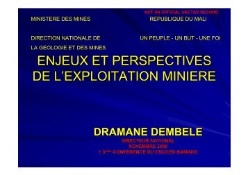 enjeux et perspectives de l'exploitation miniere - Unctad XI