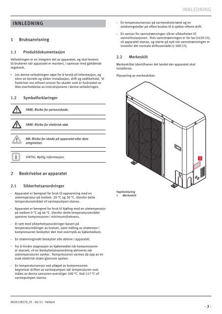 Installasjon geoTHERM VWL - Vaillant