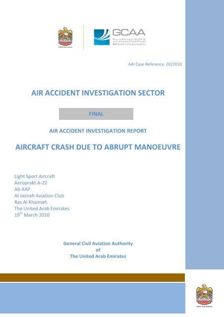 Investigation Final Report of Aeroprakt A-22 Light Sport Aircraft ...