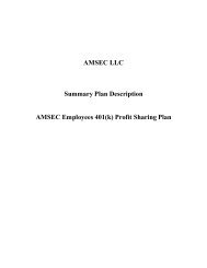 AMSEC Employees 401(k) Profit Sharing Plan - Benefits Connect