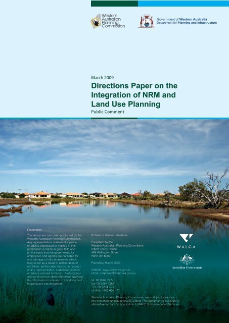 Directions Paper - Western Australian Planning Commission