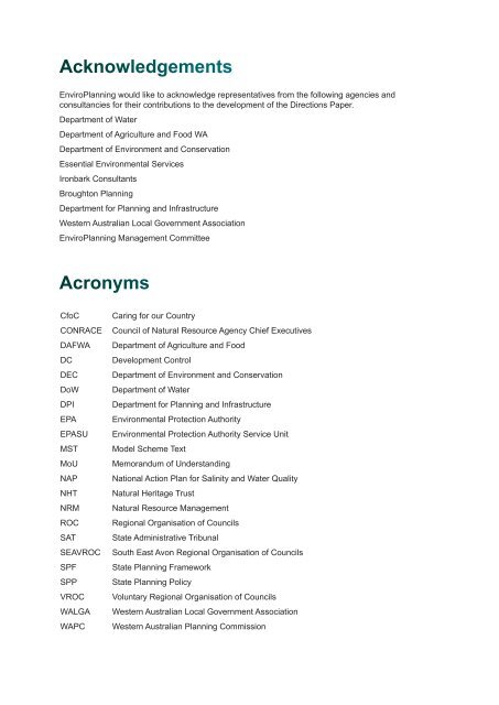 Directions Paper - Western Australian Planning Commission