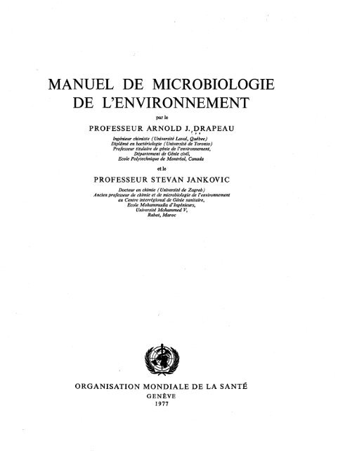 manuel de microbiologie de l'environnement - Extranet Systems