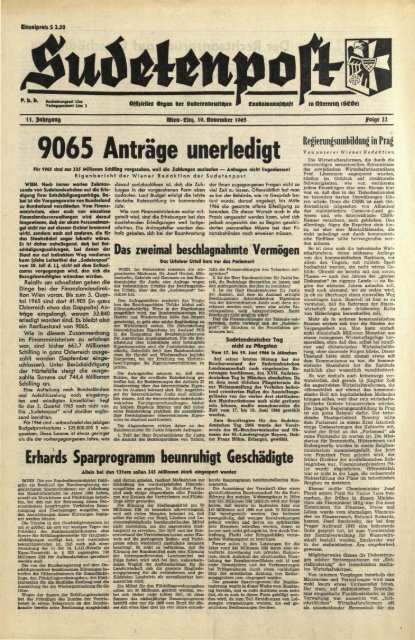 9065 Anträge unerledigt - Sudetenpost