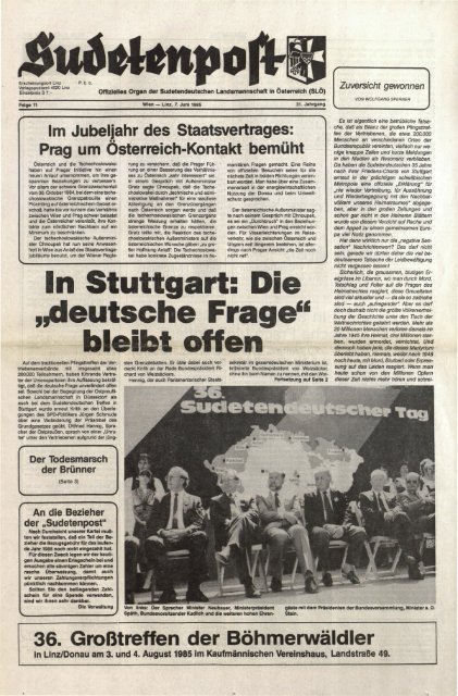 In Stuttgart: Die â€ždeutsche Frage&quot; bleibt offen - Sudetenpost