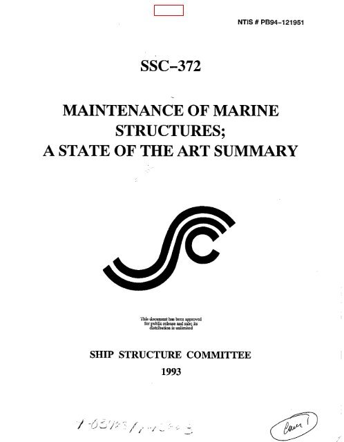 ssc-372 maintenance of marine structures - Ship Structure Committee