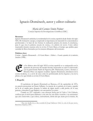 Ignacio DomÃ©nech, autor y editor culinario - Cincinnati Romance ...