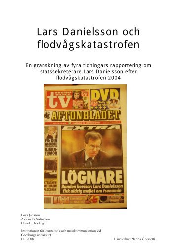 Lars Danielsson och flodvÃ¥gskatastrofen - GÃ¶teborgs universitet