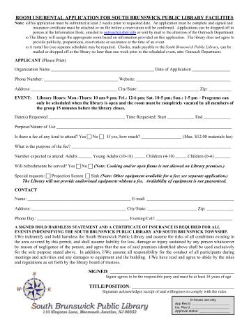 room rental application