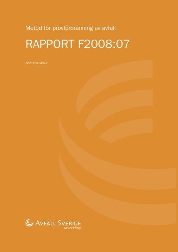 RAPPORT F2008:07 - Avfall Sverige