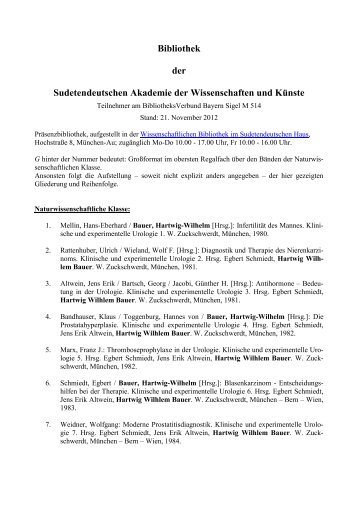 Bibliothek der Sudetendeutschen Akademie der Wissenschaften und