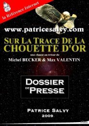 DOSSIER DE PRESSE - Patrice sur la Trace de la Chouette d'Or