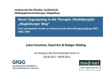 Modellprojekt „Magdeburger Weg“ - Fachverband Sucht eV