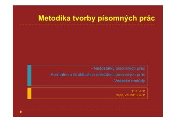 Metodika tvorby pÃ­somnÃ½ch prÃ¡c - Fakulta medzinÃ¡rodnÃ½ch vzÅ¥ahov