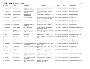 ZONE COORDINATORS - Empire State Development