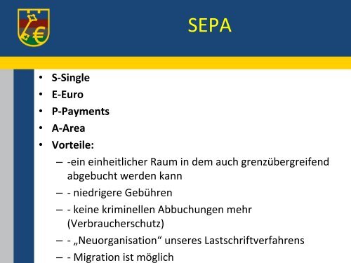 SEPA-Vortrag - kassenverwalter.de