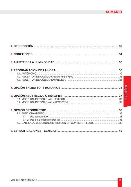 LEDIÂ® 1S LEDIÂ® 1S VERSION NTP LEDIÂ® 2S - Gorgy Timing