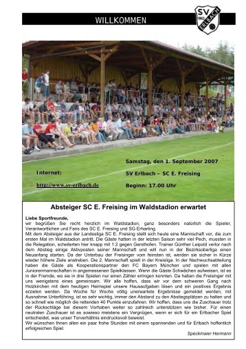 SC Eintracht Freising - SV Erlbach - Home