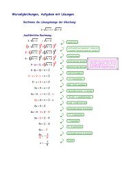 Wurzelgleichungen, Aufgaben mit LÃ¶sungen - Mathematik-Werkstatt