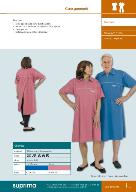 Care garments - Suprima GmbH