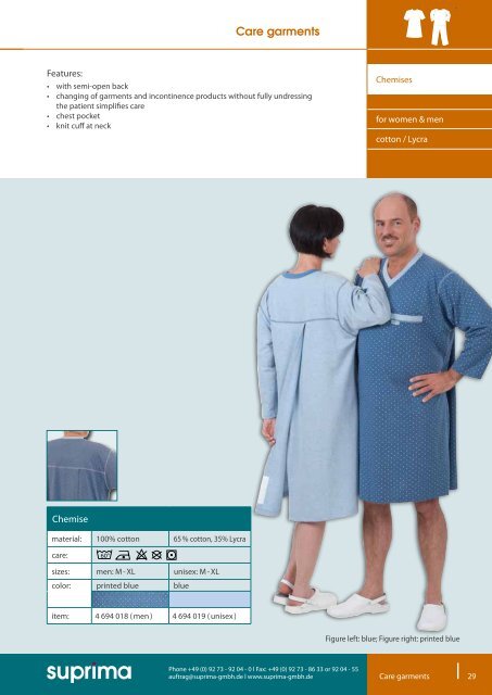 Care garments - Suprima GmbH