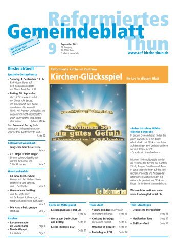 Reformiertes Gemeindeblatt Thun - Reformierte Kirche Thun