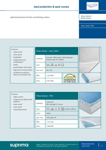 Bed protection & seat covers - Suprima GmbH