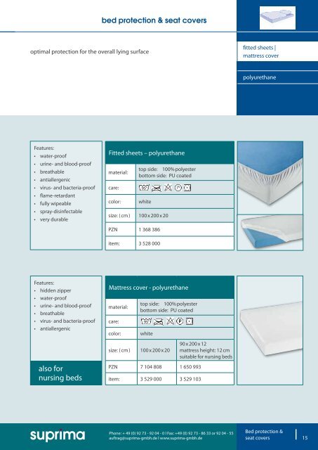 Bed protection & seat covers - Suprima GmbH