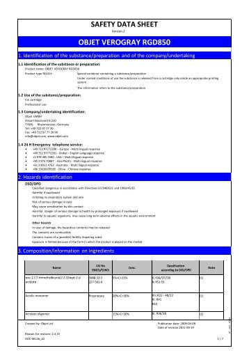 OBJET VEROGRAY RGD850 - Laser Lines Ltd.