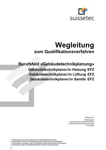 Wegleitung zum Qualifikationsverfahren Berufsfeld - Suissetec