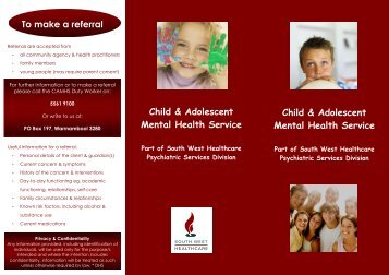 Child & Adolescent Mental Health Service Child & Adolescent ...