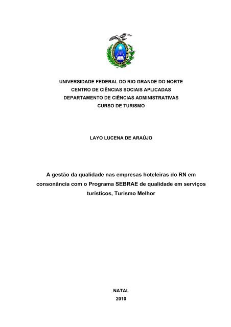 A gestÃ£o da qualidade nas empresas hoteleiras do RN em ...