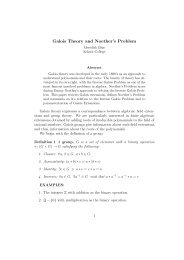 Galois Theory and Noether's Problem Meredith Blue ... - MAA Sections