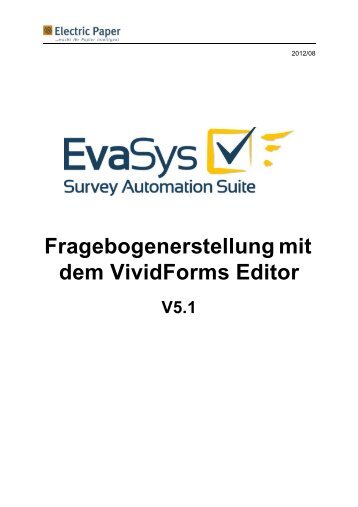 Fragebogenerstellung mit dem VividForms Editor - EvaSys an der ...