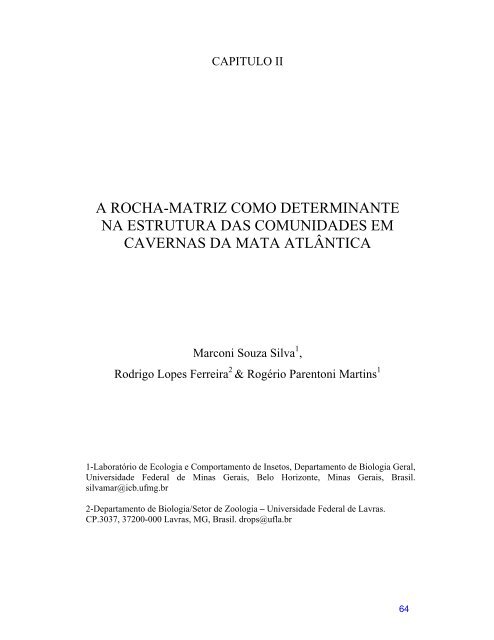 ecologi ae conservaÃ§Ã£o das comuni dades de i ... - ICB - UFMG