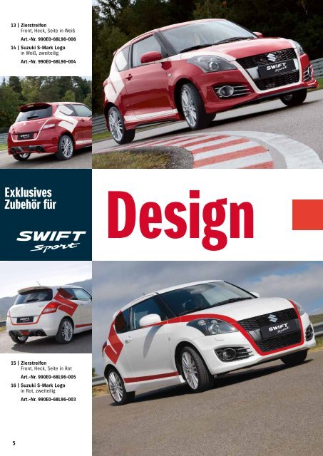 SWIFT und SWIFT SPORT Zubehörprospekt 2012*